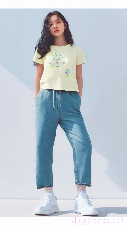 Flower Sommer Shirt - Womens Organic Lightweight T-Shirt (Bio-Baumwolle)
